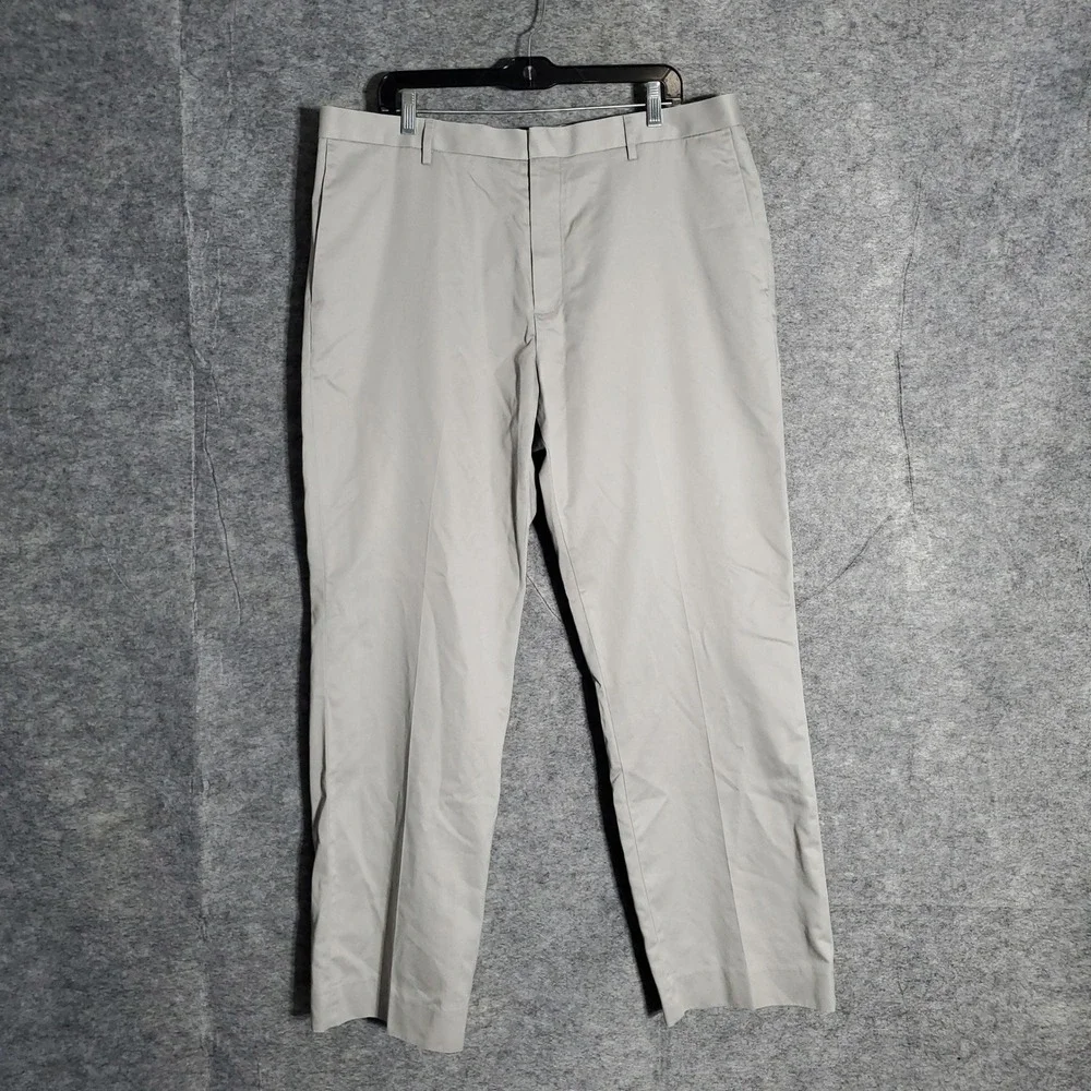 Banana Republic Dress Pants Mens 38x34 Light Gray Non Iron Tailored Slim Fit Pro